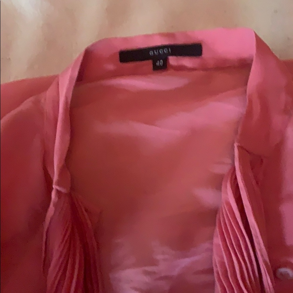 Authentic Gucci tie neck peasant blouse